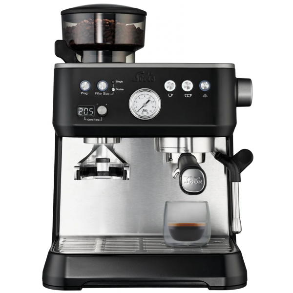 Solis Grind & Infuse Perfetta 15巴半自動咖啡機 | 25段靜音研磨 | PID溫控 | (黑色)